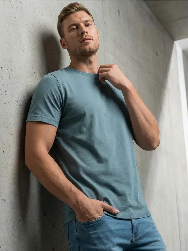 T-shirt basic in cotone - turchese chiaro