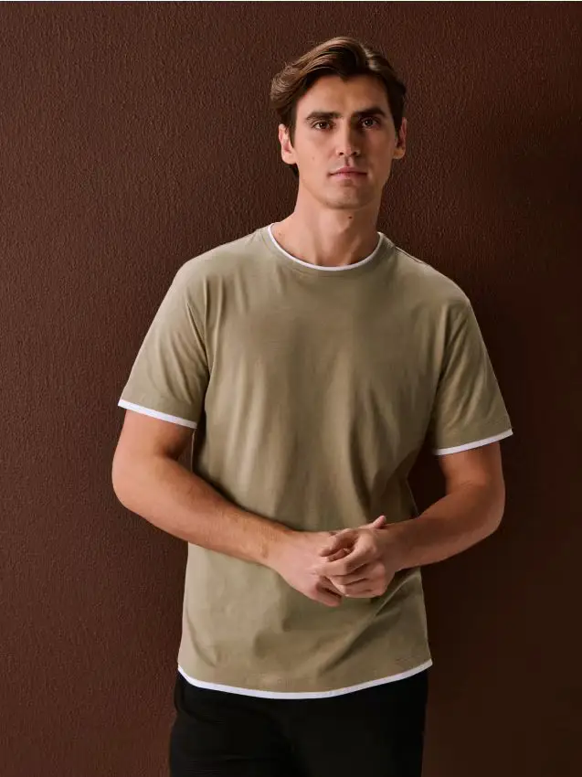 T-shirt basic in cotone - verde pallido