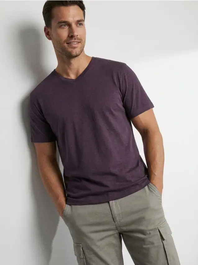 T-shirt basic in cotone - viola
