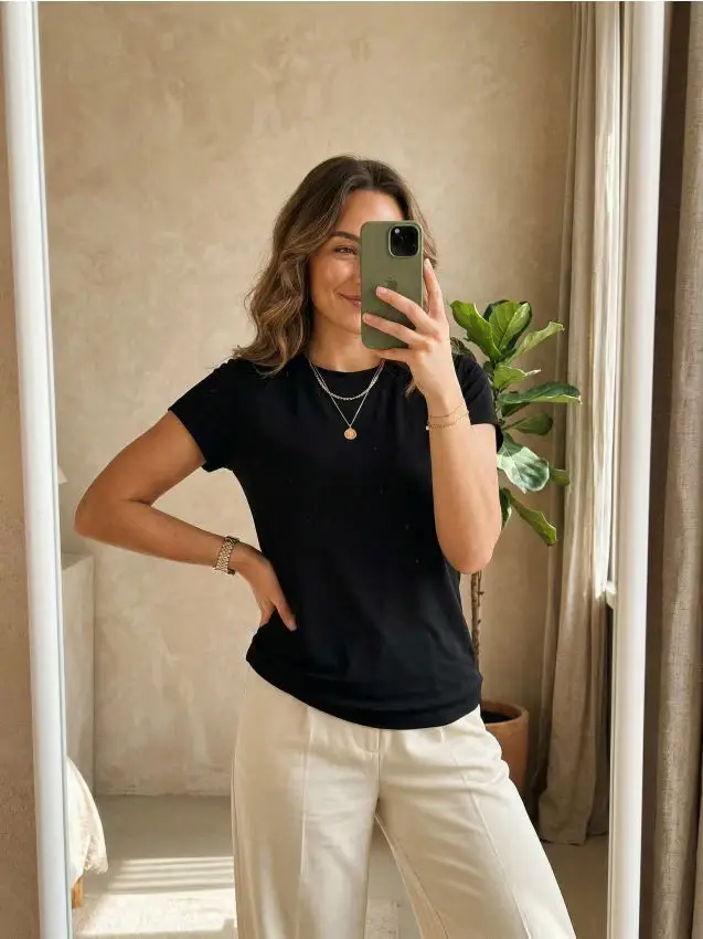 T-shirt basic semplice - nero