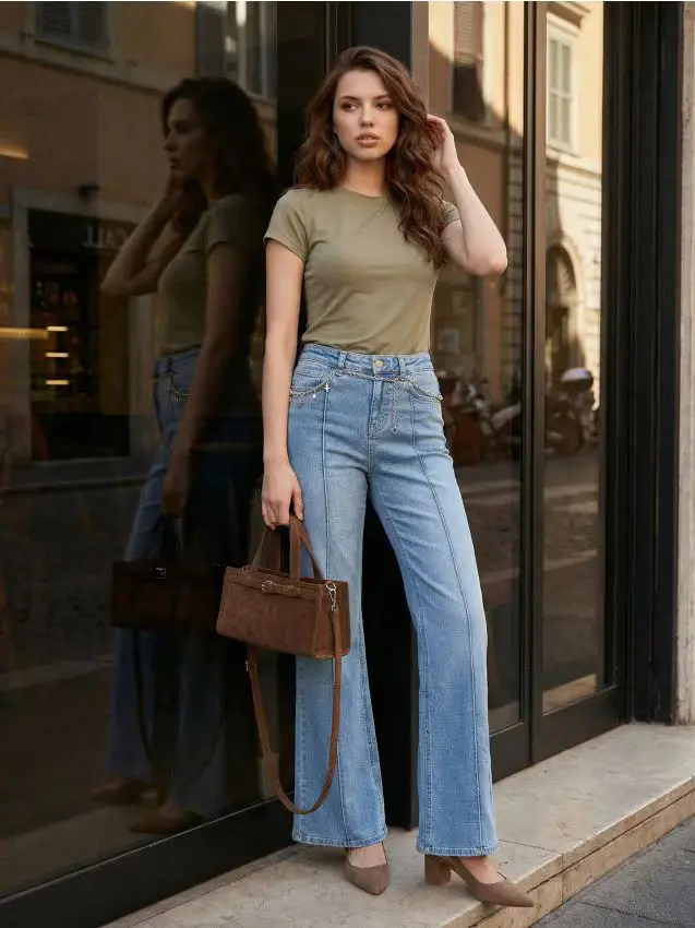 T-shirt basic semplice - verde oliva chiaro