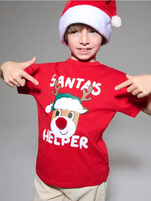 T-shirt con applicazione 3D - rosso