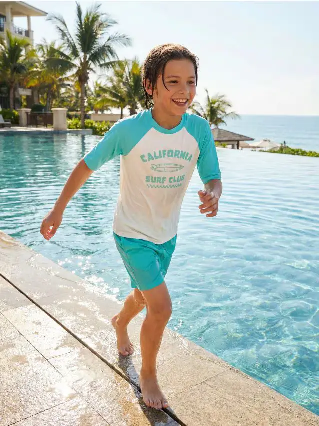 T-shirt da spiaggia UPF 50 a maniche corte - verde pallido