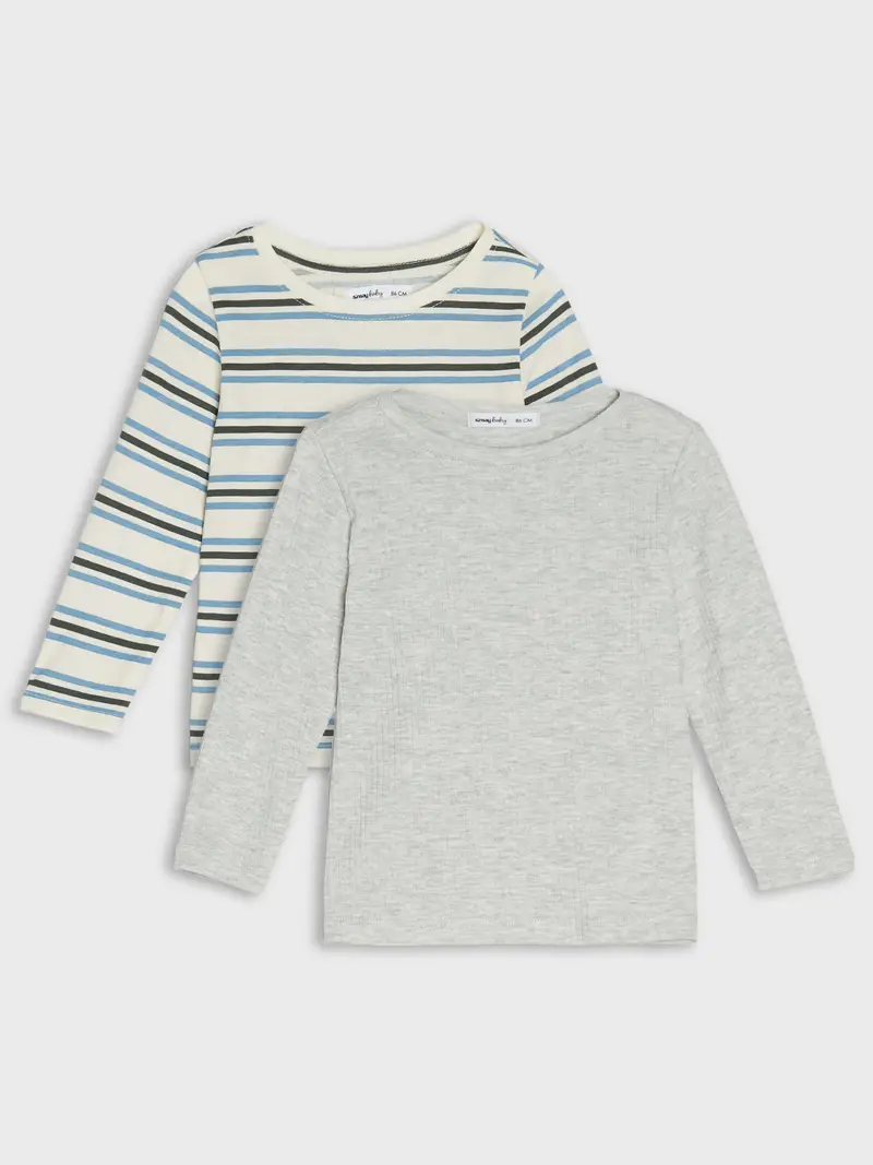 T-shirt in cotone 2 pack - panna miniatura 2