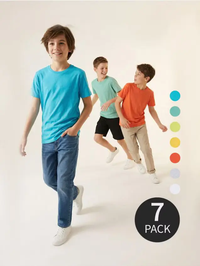 T-shirt in cotone 7 pack - bianco