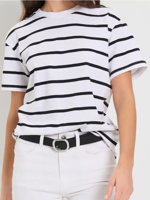 T-shirt in cotone a righe - multicolor