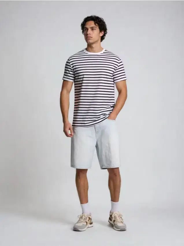 T-shirt in cotone a righe - nero