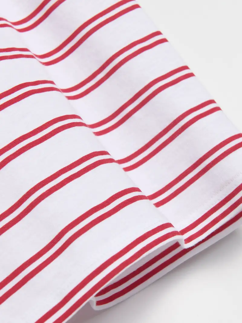 T-shirt in cotone a righe - rosso miniatura 4