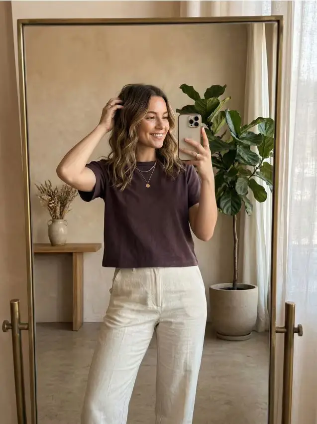 T-shirt in cotone - carminio