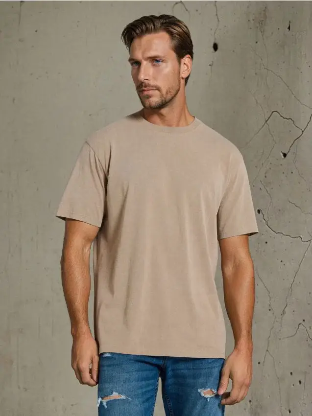 T-shirt in cotone con effetto slavato - verde lime