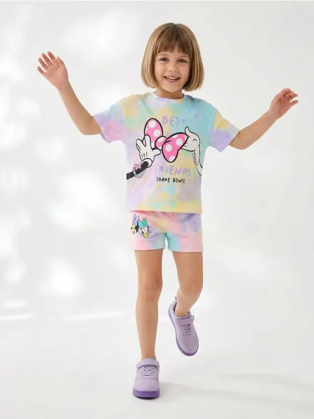 T-shirt in cotone con effetto tie-dye Minnie Mouse - multicolor