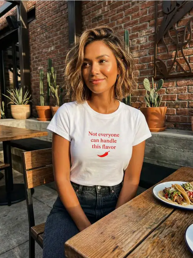 T-shirt in cotone con scritta - bianco