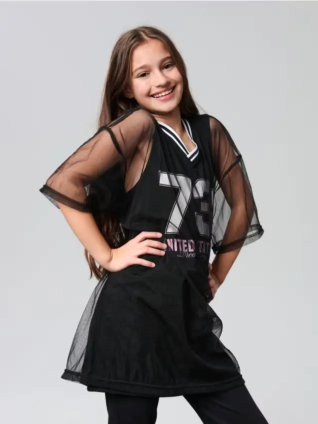 T-shirt in cotone con scritta - nero