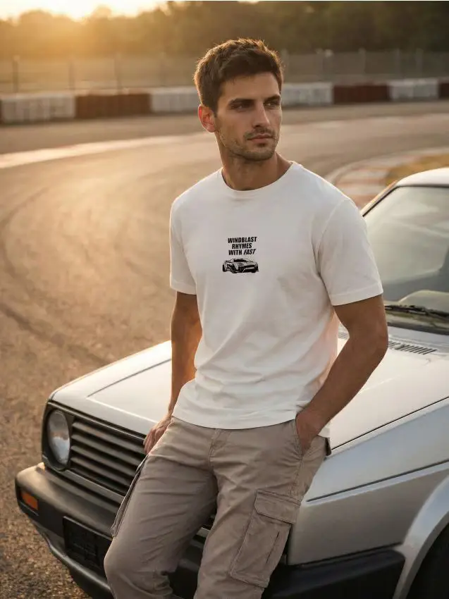 T-shirt in cotone con scritta - panna