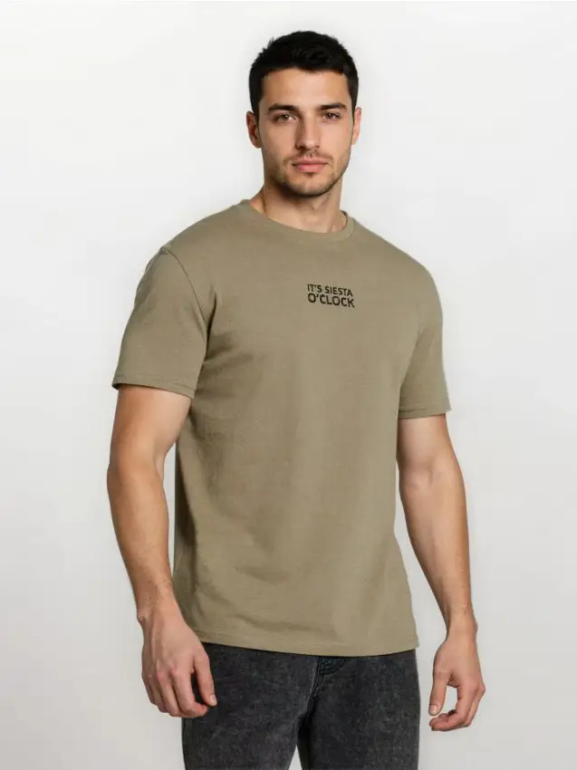 T-shirt in cotone con scritta - verde chiaro