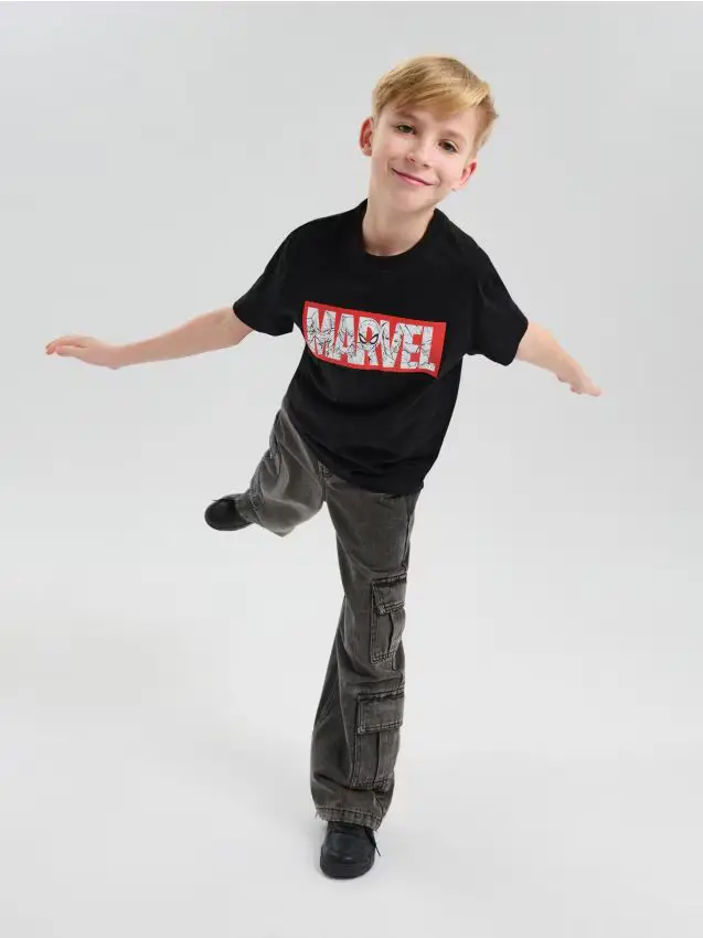 T-shirt in cotone con stampa 2 pack Marvel - multicolor