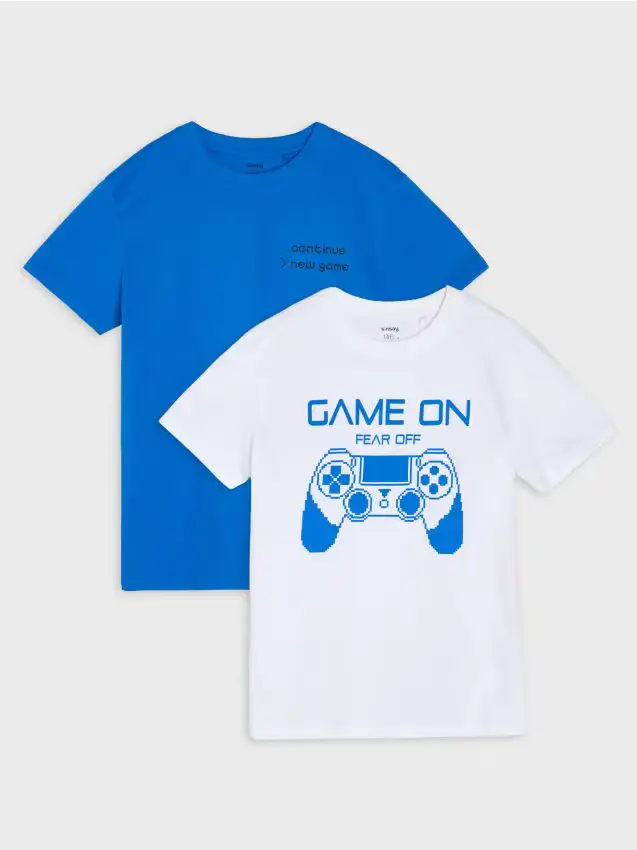 T-shirt in cotone con stampa 2 pack - multicolor