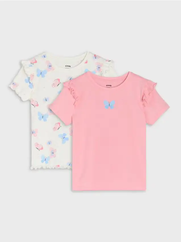 T-shirt in cotone con stampa 2 pack - multicolor