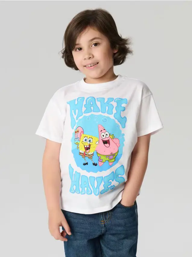 T-shirt in cotone con stampa 2 pack SpongeBob SquarePants - multicolor