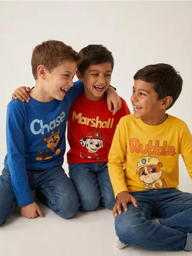 T-shirt in cotone con stampa 3 pack PAW Patrol - rosso
