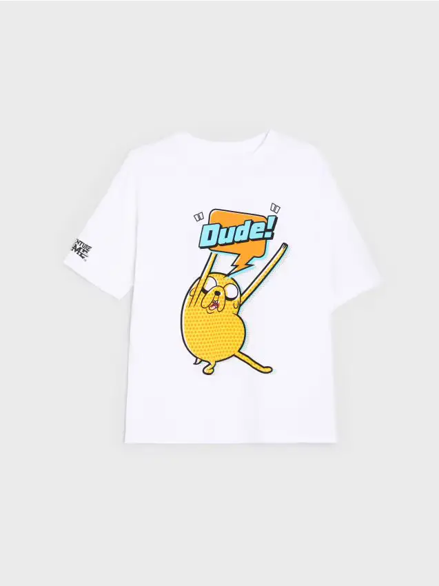 T-shirt in cotone con stampa Adventure Time - bianco