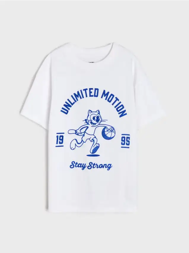 T-shirt in cotone con stampa - bianco