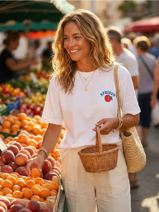 T-shirt in cotone con stampa - bianco