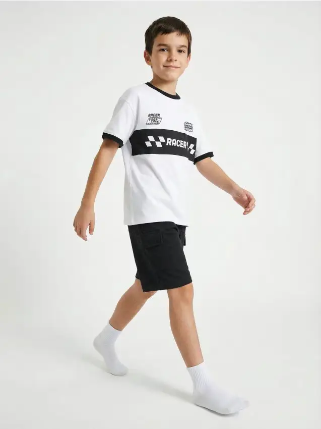 T-shirt in cotone con stampa - bianco