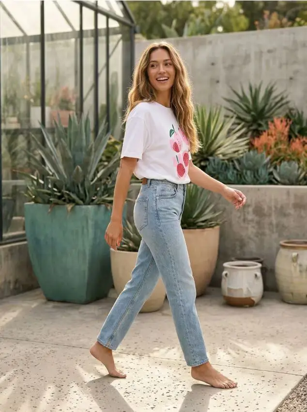 T-shirt in cotone con stampa - bianco