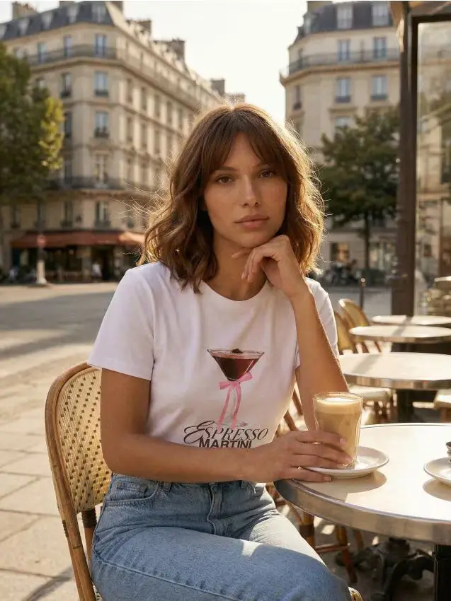 T-shirt in cotone con stampa - bianco