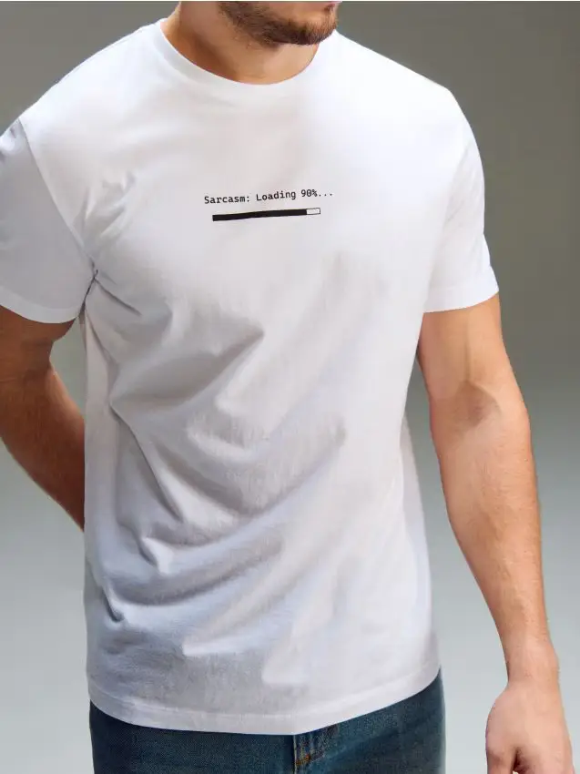 T-shirt in cotone con stampa - bianco