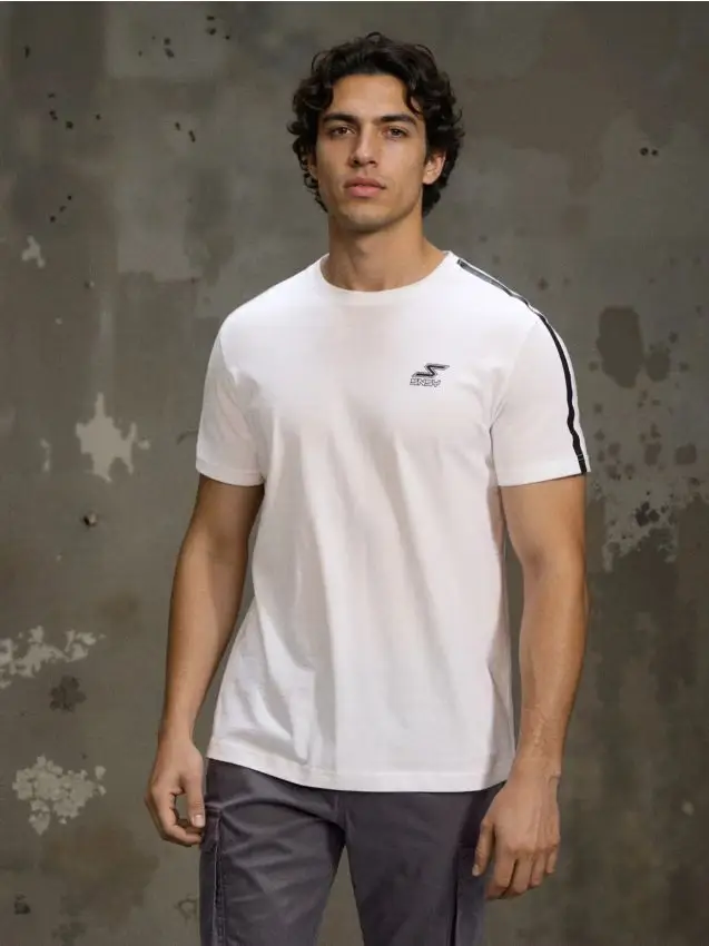 T-shirt in cotone con stampa - bianco