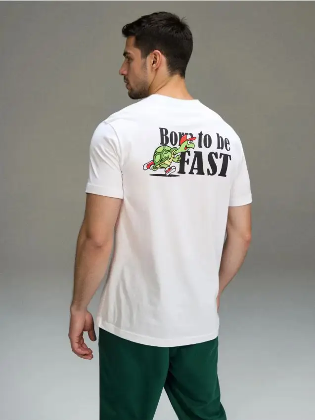 T-shirt in cotone con stampa - bianco