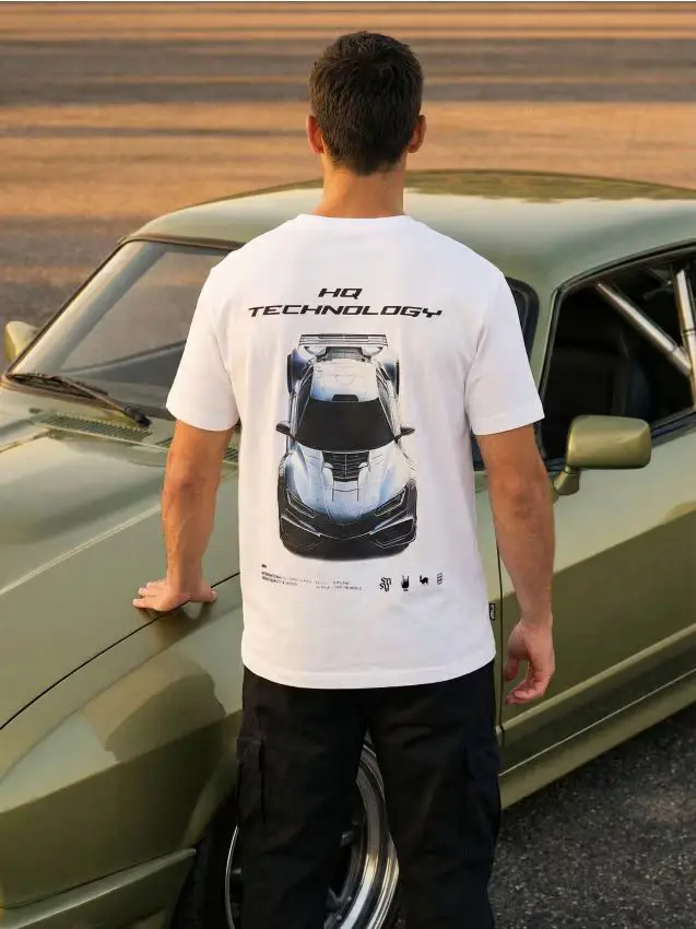 T-shirt in cotone con stampa - bianco