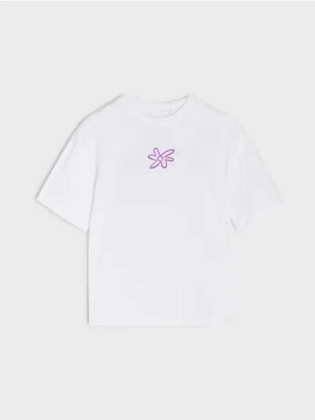 T-shirt in cotone con stampa - bianco