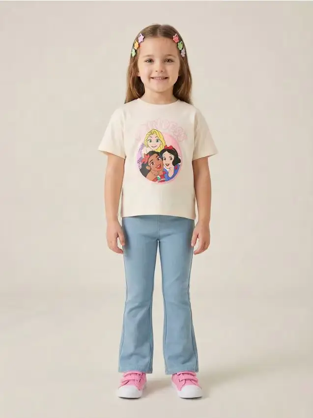 T-shirt in cotone con stampa Disney - rosa pastello