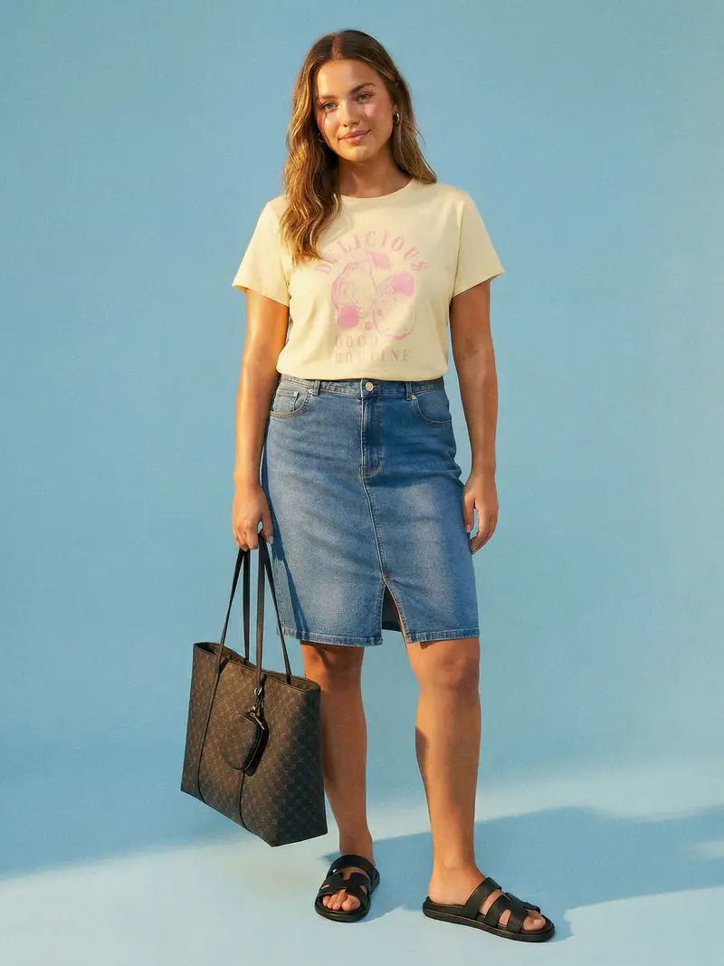 T-shirt in cotone con stampa - giallo miniatura 4