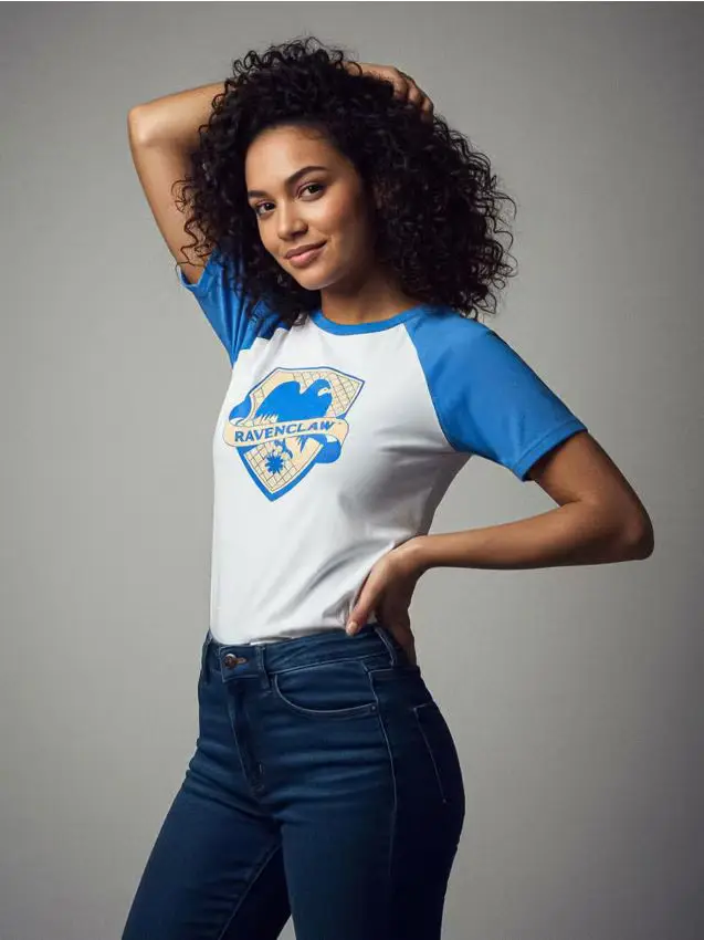 T-shirt in cotone con stampa Harry Potter - blu