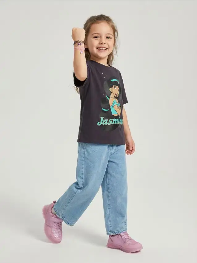 T-shirt in cotone con stampa Jasmine - grigio scuro