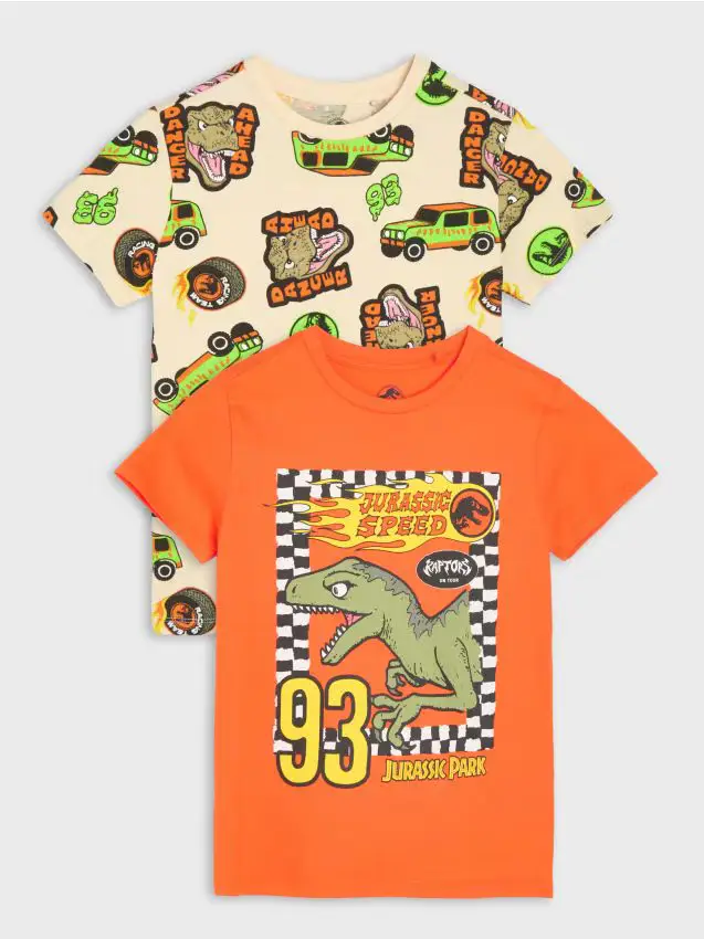 T-shirt in cotone con stampa Jurassic Park - multicolor