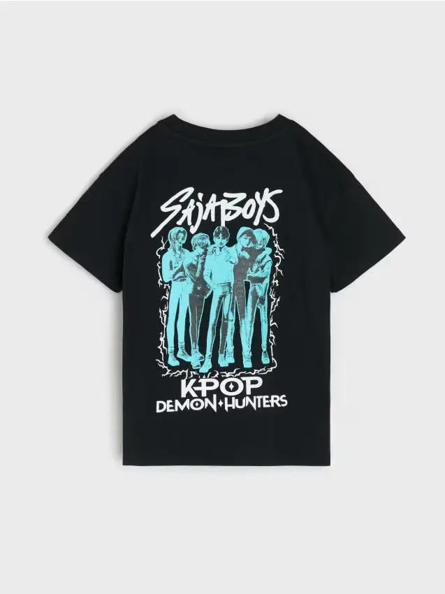 T-shirt in cotone con stampa K-Pop Demon Hunters - nero