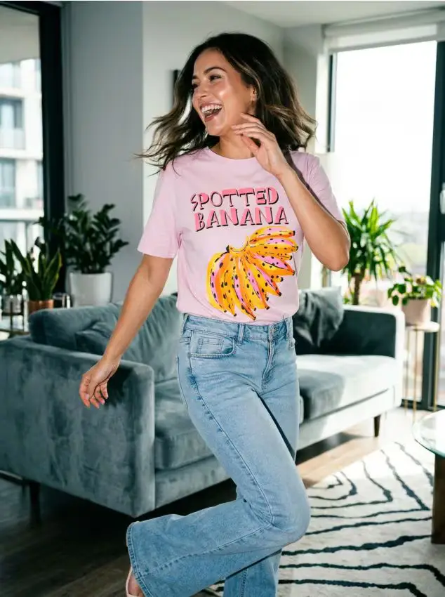 T-shirt in cotone con stampa - lavanda