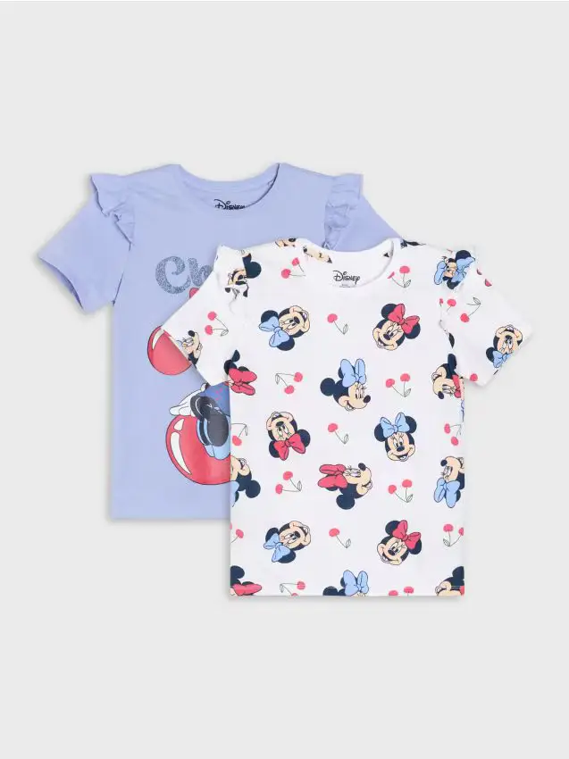 T-shirt in cotone con stampa Minnie Mouse - blu pallido