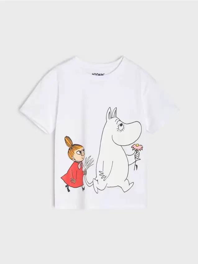 T-shirt in cotone con stampa Moomin - panna