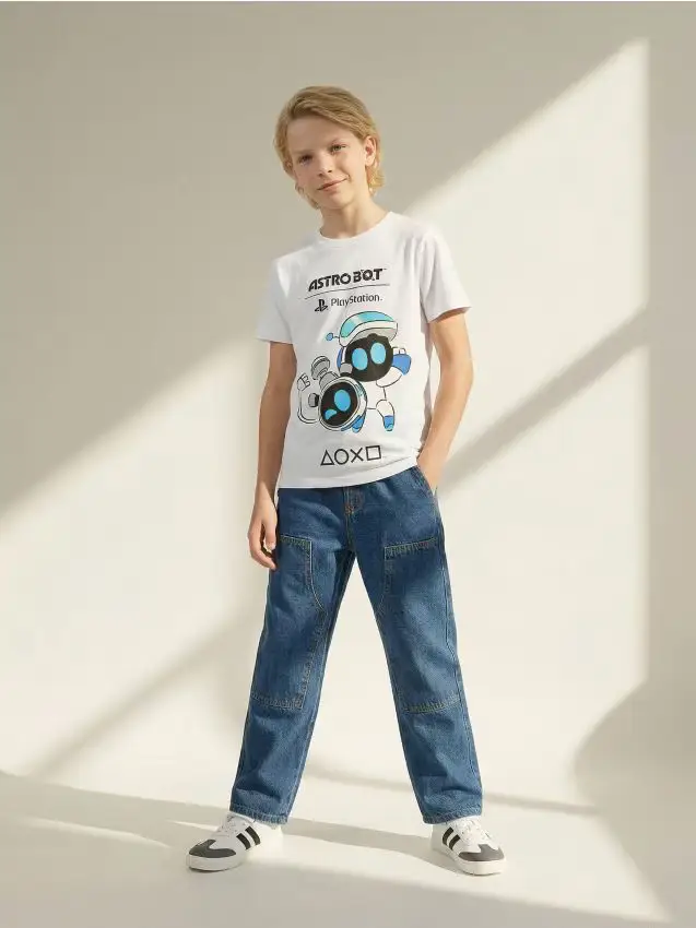 T-shirt in cotone con stampa PlayStation - bianco