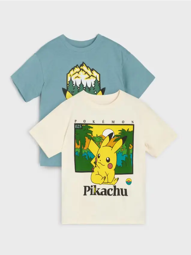 T-shirt in cotone con stampa Pokemon - multicolor