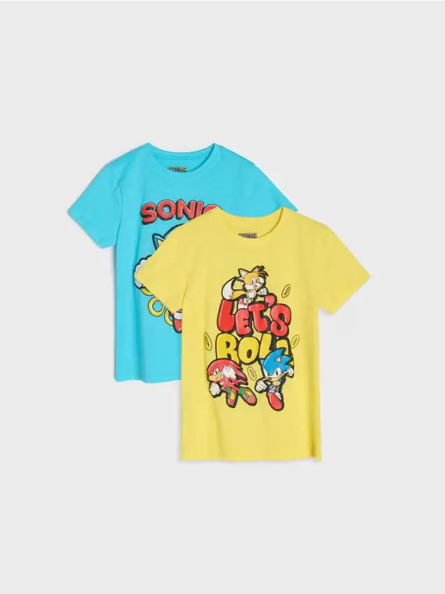 T-shirt in cotone con stampa Sonic the Hedgehog - multicolor