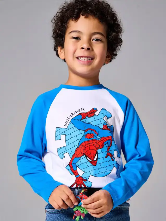 T-shirt in cotone con stampa Spider-Man - bianco