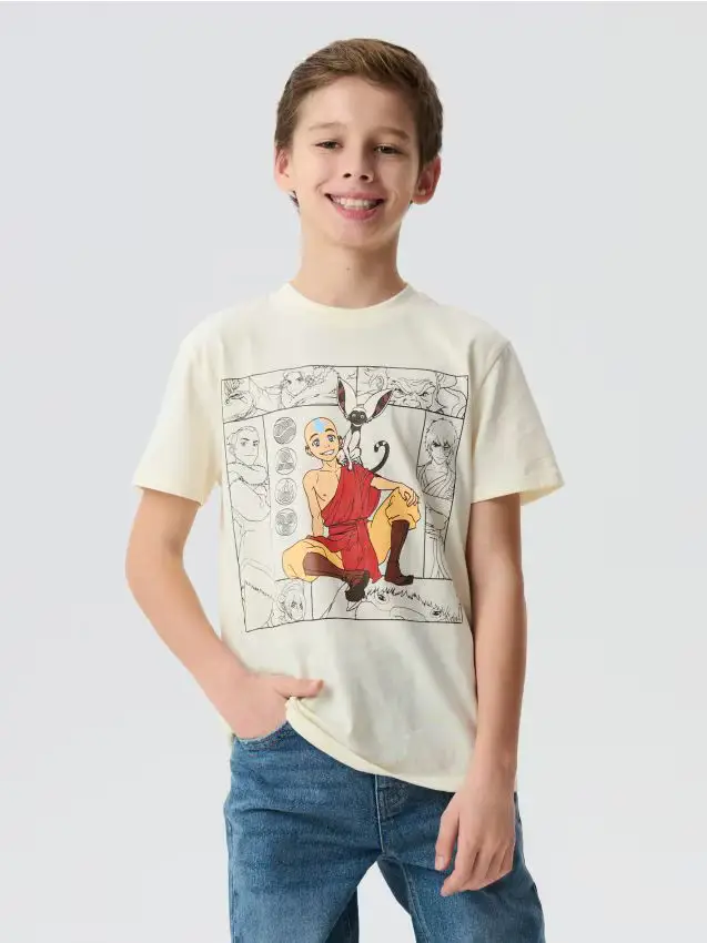 T-shirt in cotone con stampa The Last Airbender - nude