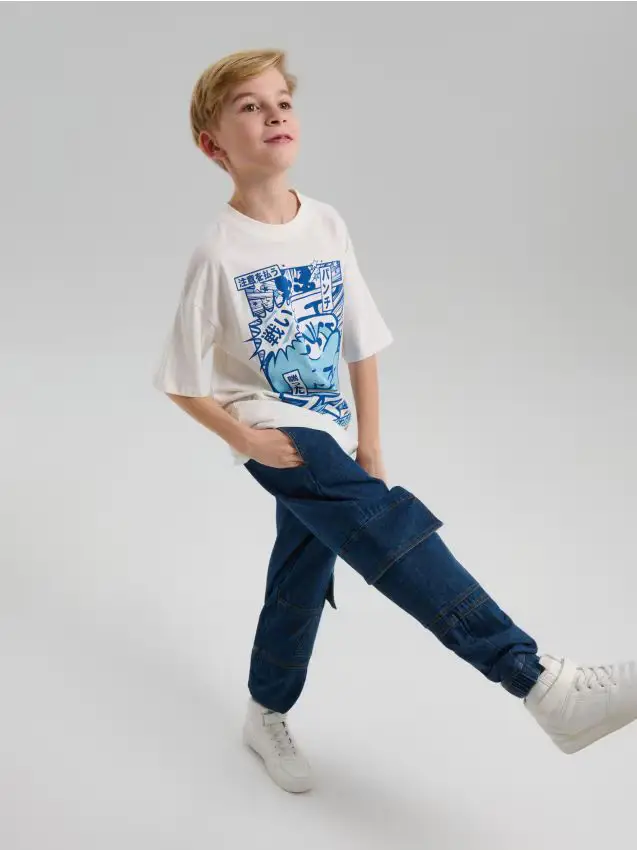 T-shirt in cotone con stampa The Smurfs - panna